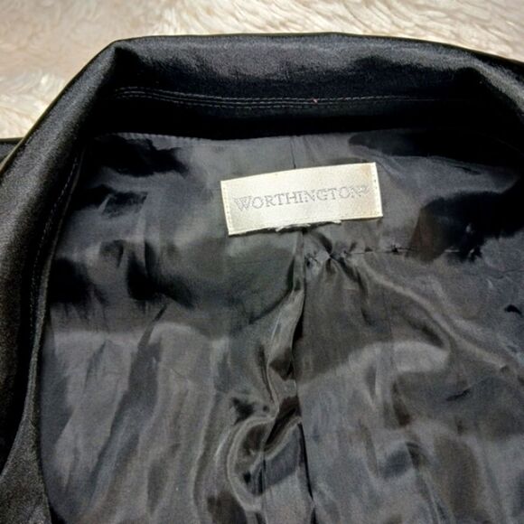 Worthington Structured Silky Duster. Black. Button Down. Lined Lightweight. XL. - Picture 4 of 13